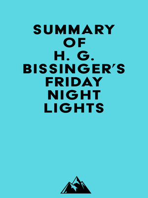 cover image of Summary of H. G. Bissinger's Friday Night Lights